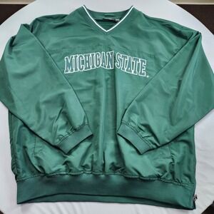 J2 MSU Spartans Pullover Windbreaker Green 2XL Mens